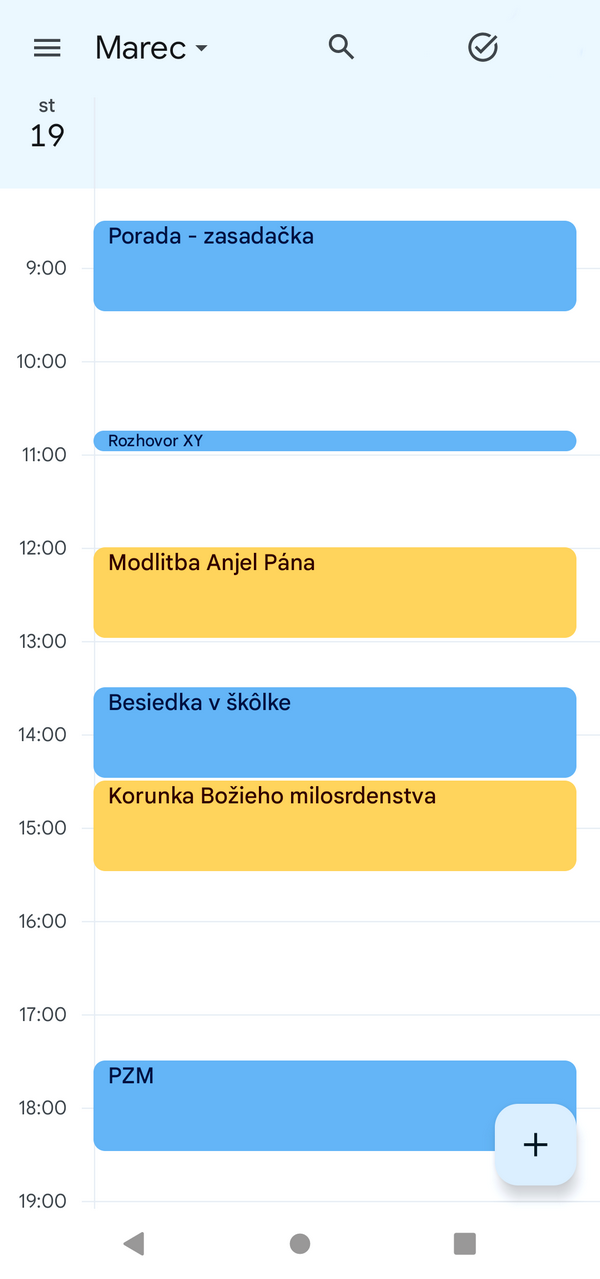 harmonogram modlitba